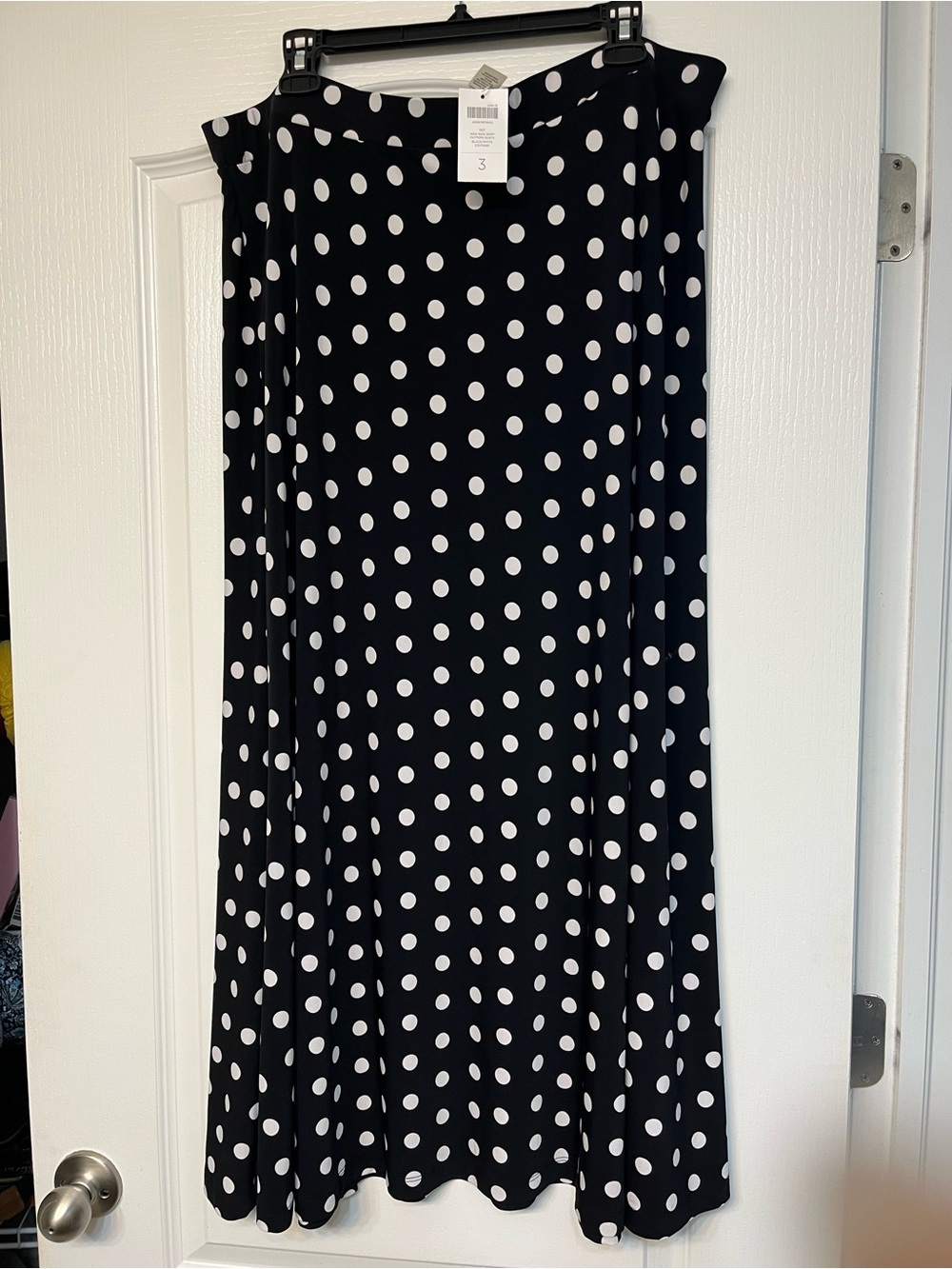 Chico's Black & White Polka Dot Maxi Skirt Size 20W